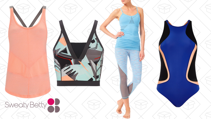 Flaunt It Dance Tank, $55 | Superior Crop Top, $59 | Salabasana Reversible 7/8 Yoga Leggings, $90 | Kickboard Training Swimsuit, $84